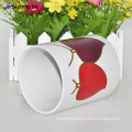 11oz ceramic white sublimation blank mug with two heart color changing